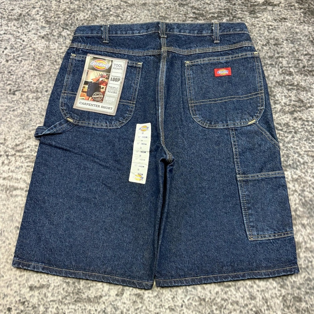 NWT Dickies Jorts Mens 34 Blue Relaxed Fit Workwear Utility Denim Shorts VTG Y2K